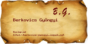 Berkovics Gyöngyi névjegykártya