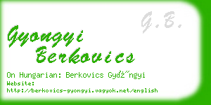 gyongyi berkovics business card